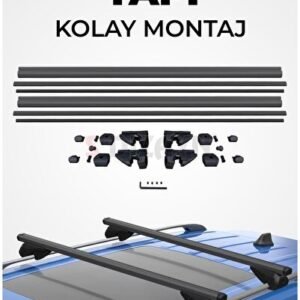 BMW 5 Serisi E61 Touring S-Bar Atlas V1 Ara Atkı Tavan Taşıyıcı Barı Siyah 130 cm - S-Dizayn