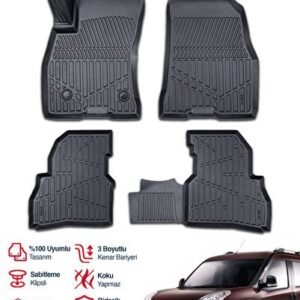 Fiat Doblo Geniş Aile 3D Pro Havuzlu Paspas 2010-2022 - S-Dizayn (EKT-001744)