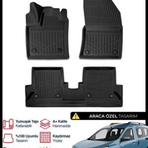Dacia Dokker 3D Pro Havuzlu Paspas 2012 ve Üzeri - S-Dizayn (EKT-002353)