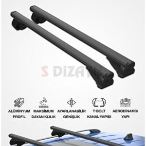BMW X5 S-Bar Atlas V1 Ara Atkı Tavan Taşıyıcı Barı Siyah 140 cm 1999-2006 - S-Dizayn