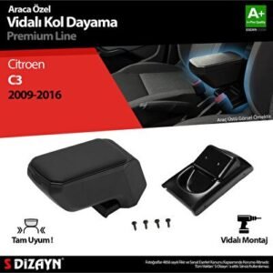 Citroën C3 Kol Dayama Kolçak ABS Vidalı Siyah 2009-2016 - S-Dizayn