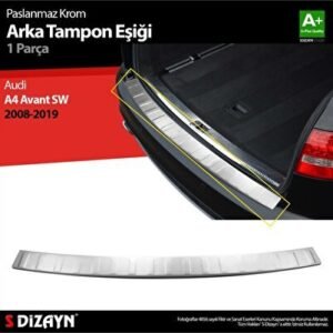 Audi A4 Avant Station Wagon Krom Arka Tampon Eşiği - S-Dizayn