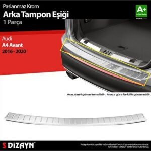 Audi A4 Avant Krom Arka Tampon Eşiği - S-Dizayn