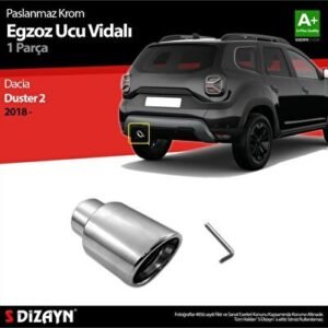 Dacia Duster 2 Krom Egzoz Ucu Vidalı 55mm Çap - S-Dizayn