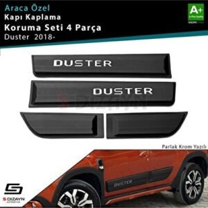 Dacia Duster 2 Kapı Koruma Seti Parlak Krom Yazılı 4 Parça 2018-2023 - S-Dizayn