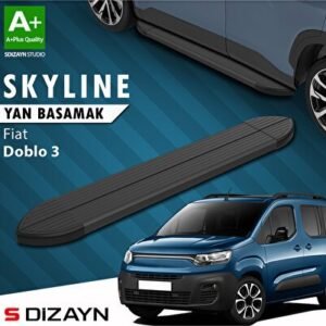 Fiat Doblo 3 Kısa Şase Skyline Siyah Yan Basamak 203 cm 2023 ve Üzeri - S-Dizayn