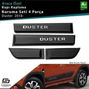Dacia Duster 2 Kapı Koruma Seti (Mat Krom) Yazılı 4 Parça 2018-2023 - S-Dizayn